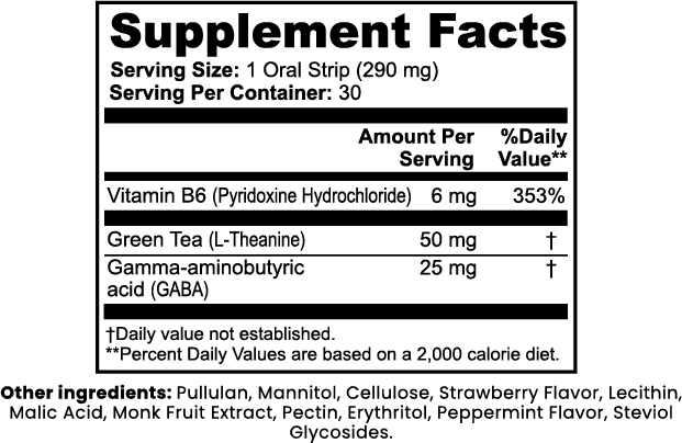 Supplement Facts — ستريو زين · شرائط الاسترخاء الذهني