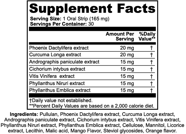 Supplement Facts — ستريو زين · أشرطة الاستشفاء