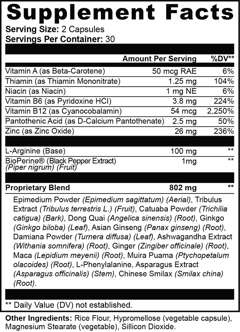 Supplement Facts — تعزيز القدرة الجنسية لدى النساء