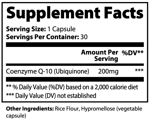 Supplement Facts — CoQ10 Ubiquinone