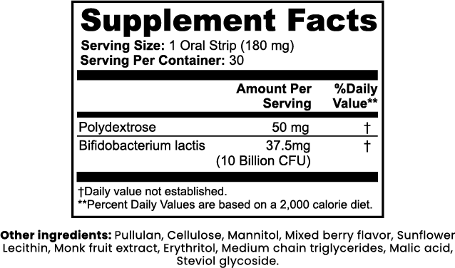 Supplement Facts — ستريو زين · شرائط بروبيوتيك+